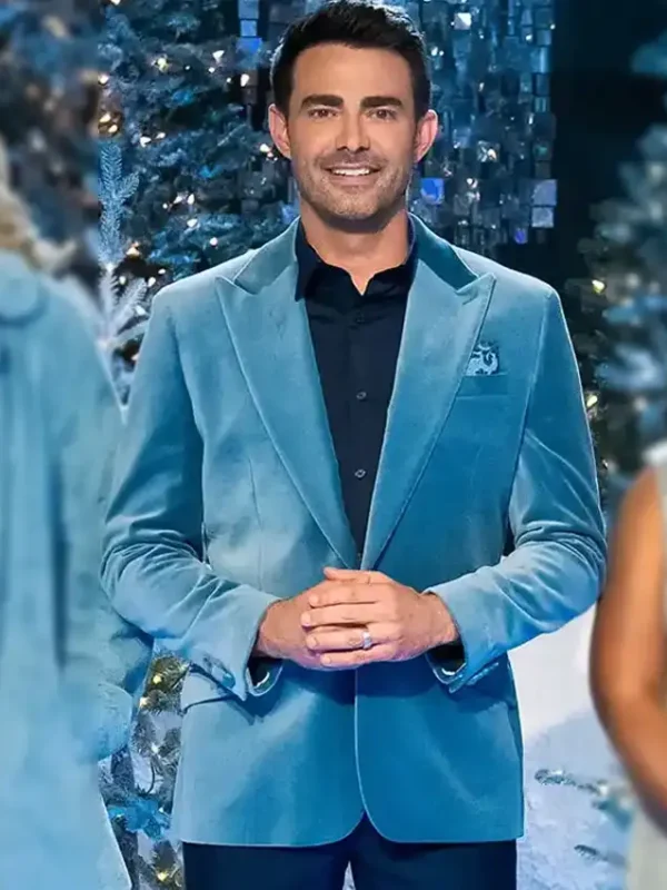 Finding Mr. Christmas Jonathan Bennett Blue Velvet Blazer