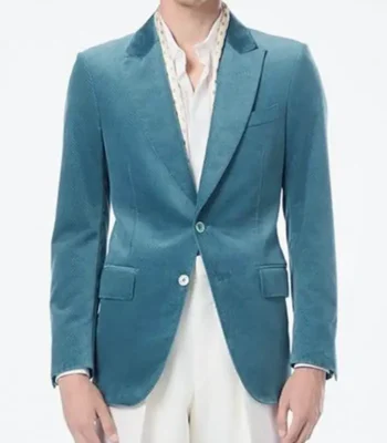 Finding Mr. Christmas Jonathan Bennett Blue Velvet Blazer