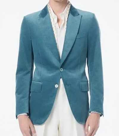 Finding Mr. Christmas Jonathan Bennett Blue Velvet Blazer
