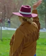 Finding Mr. Christmas Melissa Peterman Suede Fringe Jacket