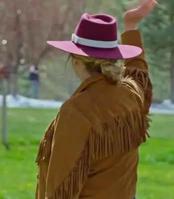Finding Mr. Christmas Melissa Peterman Suede Fringe Jacket