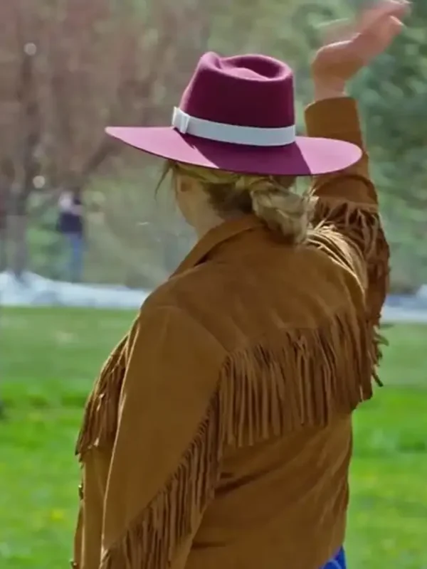 Finding Mr. Christmas Melissa Peterman Suede Fringe Jacket