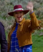 Finding Mr. Christmas Melissa Peterman Suede Fringe Jacket