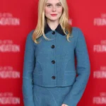 Foundation Event Elle Fanning Blue Jacket