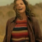 Geena Davis The Boroughs S01 Maroon Leather Jacket