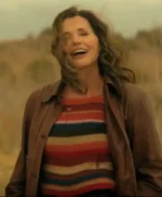 Geena Davis The Boroughs S01 Maroon Leather Jacket