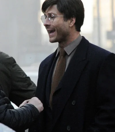 Glen Powell The Running Man Blue Trench Coat