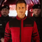 Glen Powell The Running Man Red Jacket