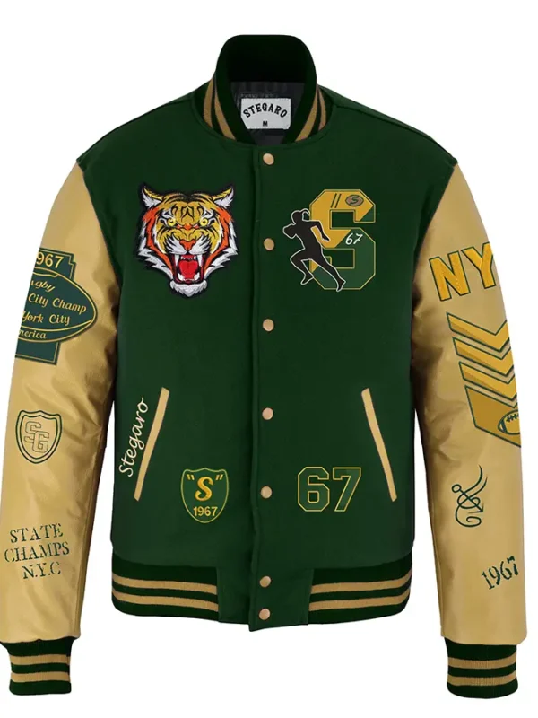 Glover Stegaro Tiger Green Varsity Jacket