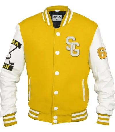 Golf Yellow And White Stegaro Varsity Jacket
