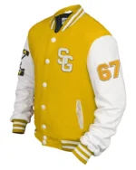 Golf Yellow And White Stegaro Varsity Jacket