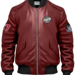 Haddy Leather Stegaro Maroon Bomber Jacket