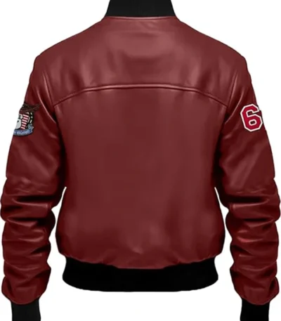 Haddy Leather Stegaro Maroon Bomber Jacket
