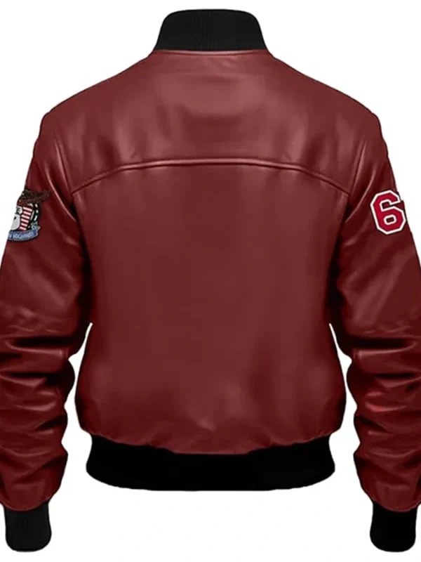Haddy Leather Stegaro Maroon Bomber Jacket