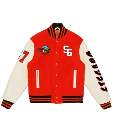 Harrison Orange And White Stegaro Varsity Jacket