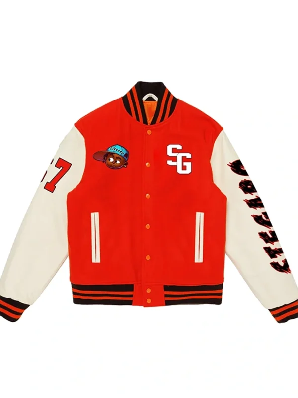 Harrison Orange And White Stegaro Varsity Jacket