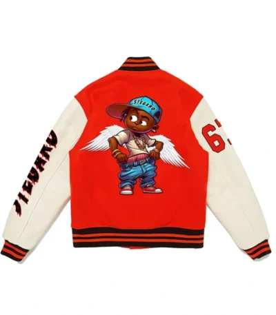 Harrison Orange And White Stegaro Varsity Jacket