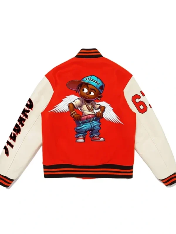 Harrison Orange And White Stegaro Varsity Jacket
