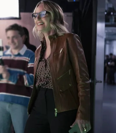 Helen Hunt Hacks S04 Brown Leather Jacket