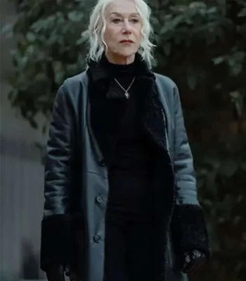 Helen Mirren MobLand S01 Shearling Leather Coat