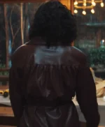 His and Hers Anna Andrews Brown Leather Jacket