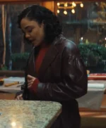 His and Hers Anna Andrews Brown Leather Jacket