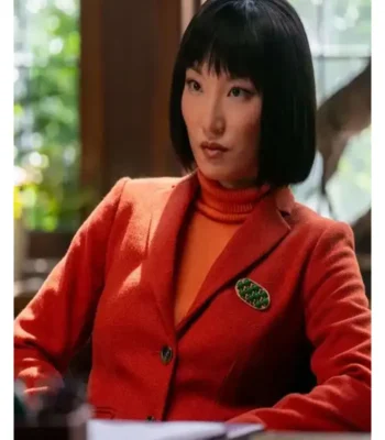 His and Hers Poppy Liu Red Blazer