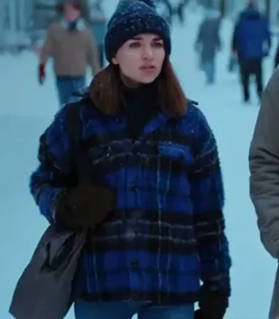 Home for Christmas Johanne Blue Plaid Jacket