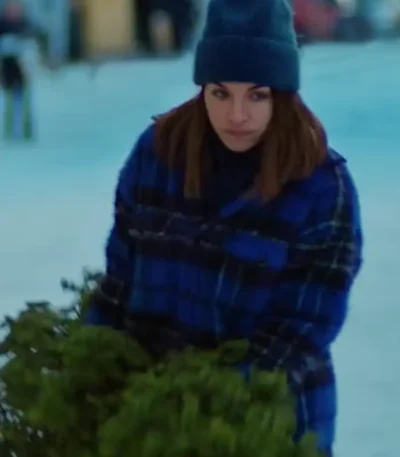 Home for Christmas Johanne Blue Plaid Jacket