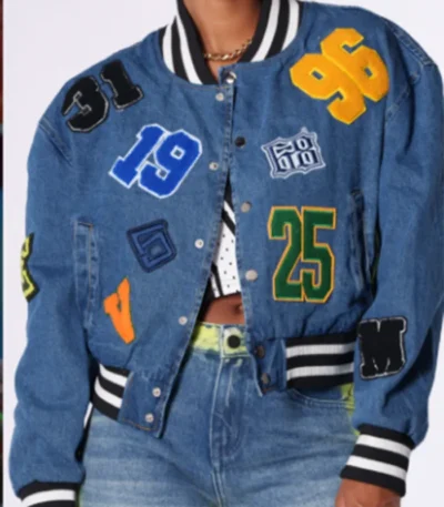 Jade Castillo Electric Bloom S01 Denim Patchwork Jacket