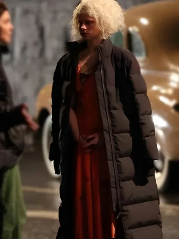 Jessie Buckley The Bride Black Puffer Coat