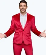 Jonathan Bennett Red Satin Suit