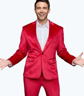 Jonathan Bennett Red Satin Suit