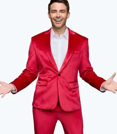 Jonathan Bennett Red Satin Suit