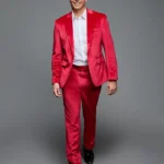 Jonathan Bennett Red Satin Suit