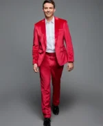 Jonathan Bennett Red Satin Suit
