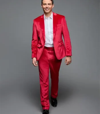 Jonathan Bennett Red Satin Suit