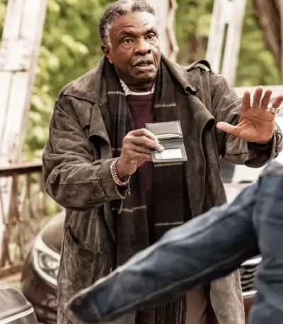 Keith David The Lowdown S01 Brown Suede Coat