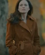 Lara Pulver MobLand Brown Suede Coat