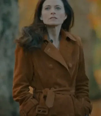 Lara Pulver MobLand Brown Suede Coat
