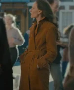 Lara Pulver MobLand Brown Suede Coat