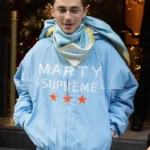 Timothée Chalamet Light Blue Marty Supreme Jacket