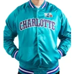 Lightweight Charlotte Hornets Teal Satin Jacket