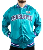 Lightweight Charlotte Hornets Teal Satin Jacket