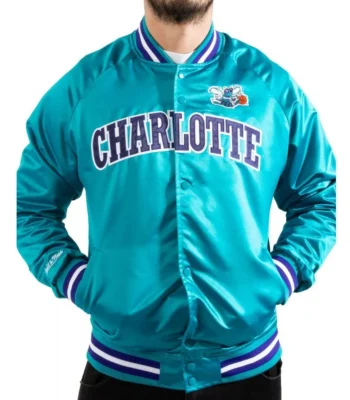 Lightweight Charlotte Hornets Teal Satin Jacket