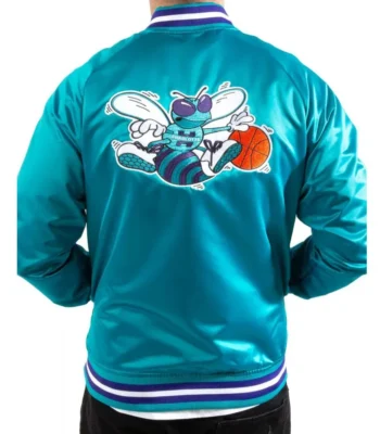 Lightweight Charlotte Hornets Teal Satin Jacket