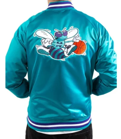 Lightweight Charlotte Hornets Teal Satin Jacket