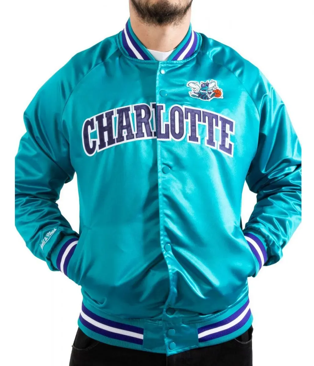Lightweight Charlotte Hornets Teal Satin Jacket Lightweight Charlotte Hornets Teal Satin Jacket