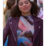 Maggie Deetz Electric Bloom S01 Burgundy Leather Jacket