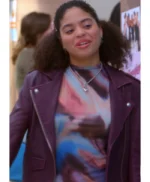 Maggie Deetz Electric Bloom S01 Burgundy Leather Jacket